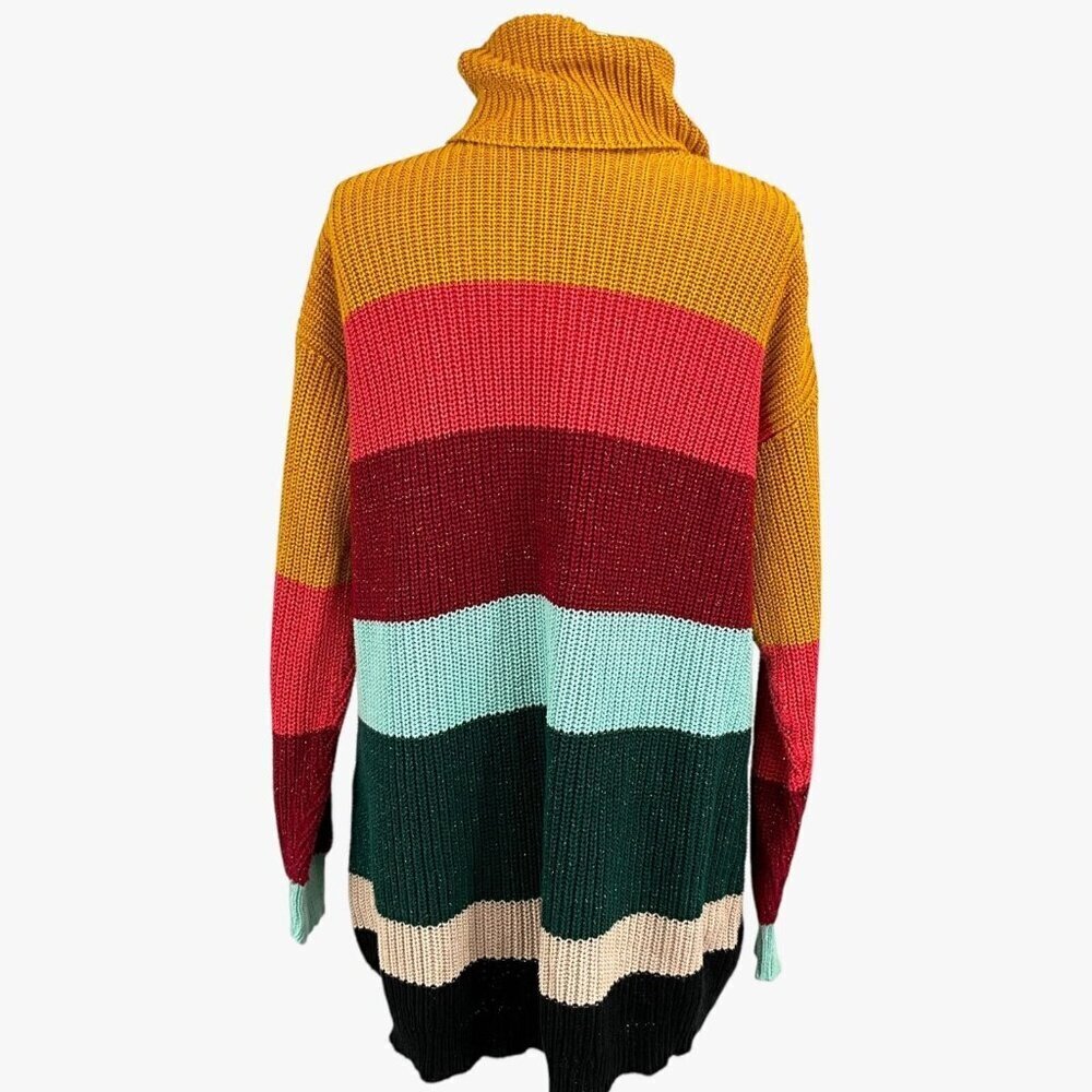 Farm Rio x Anthropologie The Boldly Stripe Knit Turtleneck Sweater Size XS Multi - Picture 5 of 10
